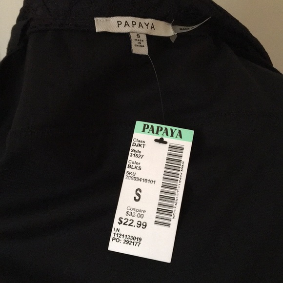 Papaya Asymmetrical Zip Cropped Jacket - Picture 3 of 3